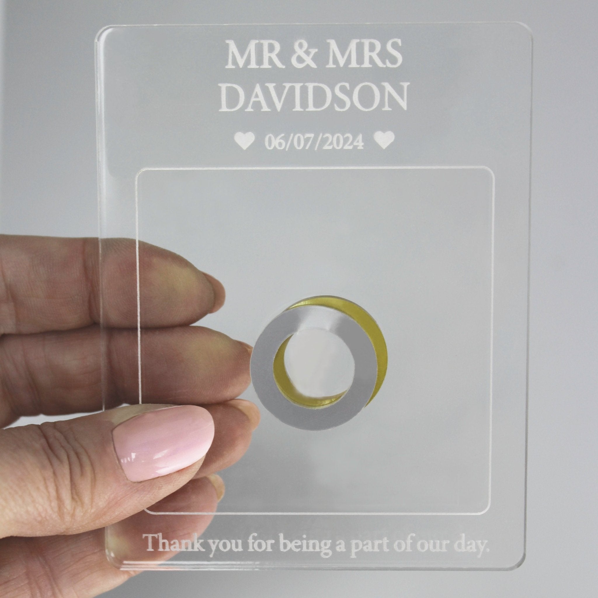 Clear Acrylic Wedding Games, Personalised Favour - Mac and Lilly