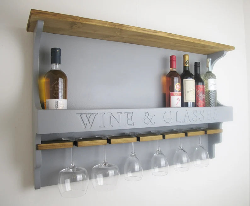 Large Personalised Wall Wine/Cocktail Rack