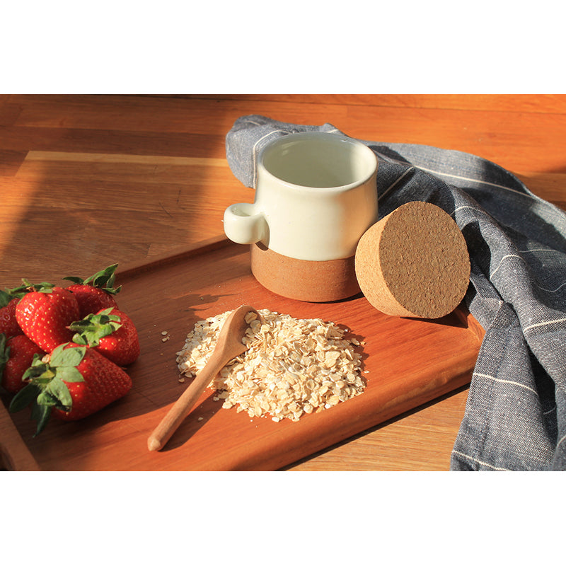 Our Cubby Handmade Ceramic Storage Pot with Cork Lid & Spoon