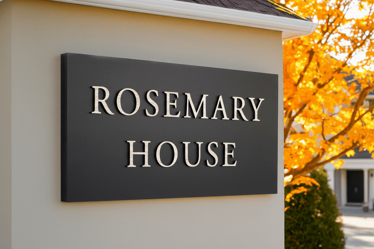 Raised Landscape Sign Large Handcrafted House Sign with Raised Design | Premium Address Plaq ...