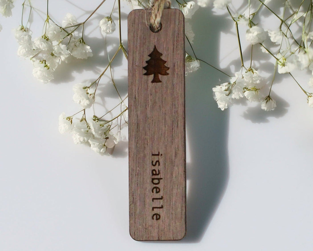 Personalised Wooden Place Name Tags - Mac and Lilly