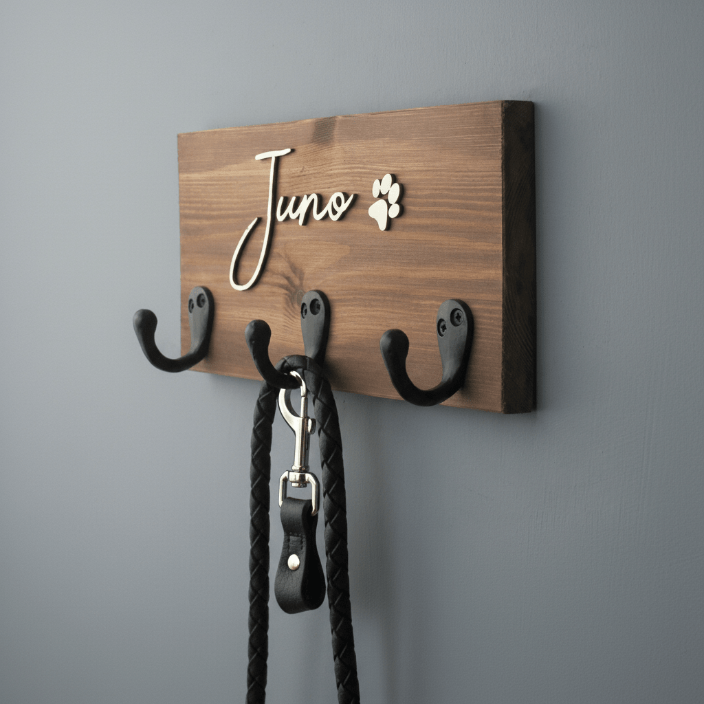 Personalised Dog Name Lead Holder - Script Font - Mac and Lilly