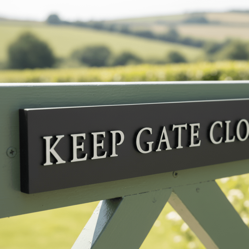 Personalised Gate Sign with Raised Design - 40 x 7cm - Mac and Lilly