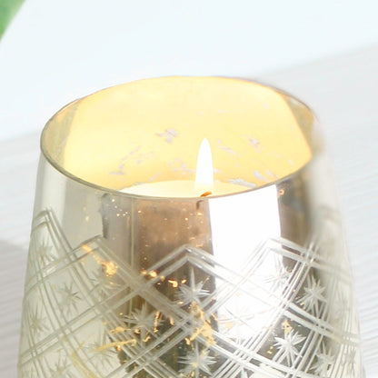 Silver and Gold Foil Effect Candle Holder