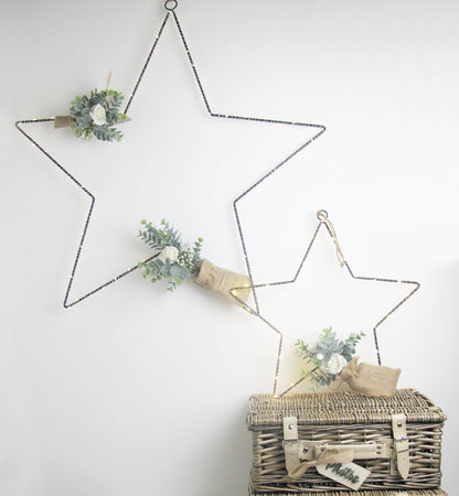 Pre-Lit Star with Hand- Tied Eucalyptus Bunches