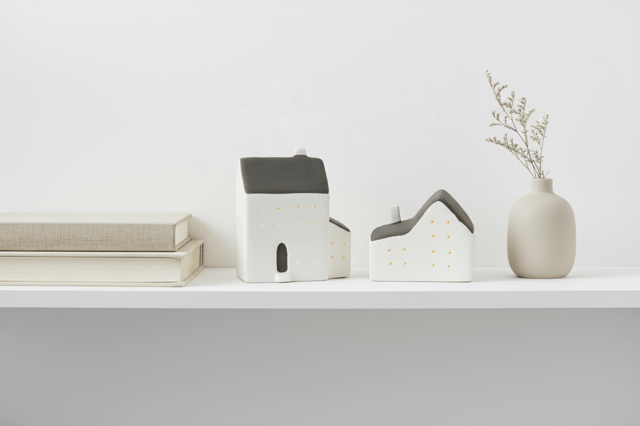 Glowing Ceramic LED Houses – Two Styles - Mac and Lilly