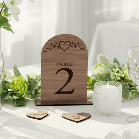 Rustic Wooden Wedding Table Numbers – Personalised - Mac and Lilly