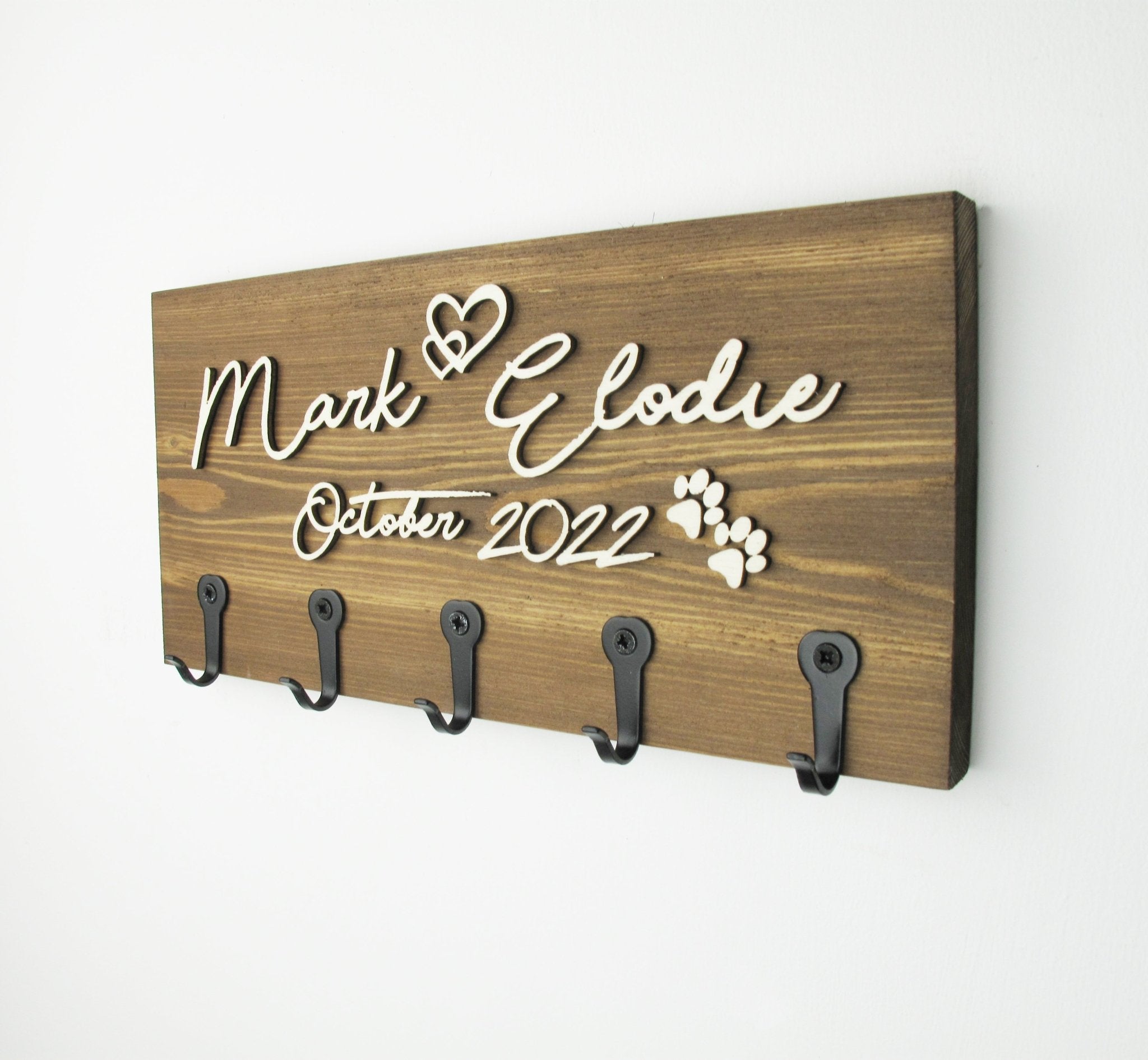 Personalised Wall - Mounted Key Holder - Mac and Lilly