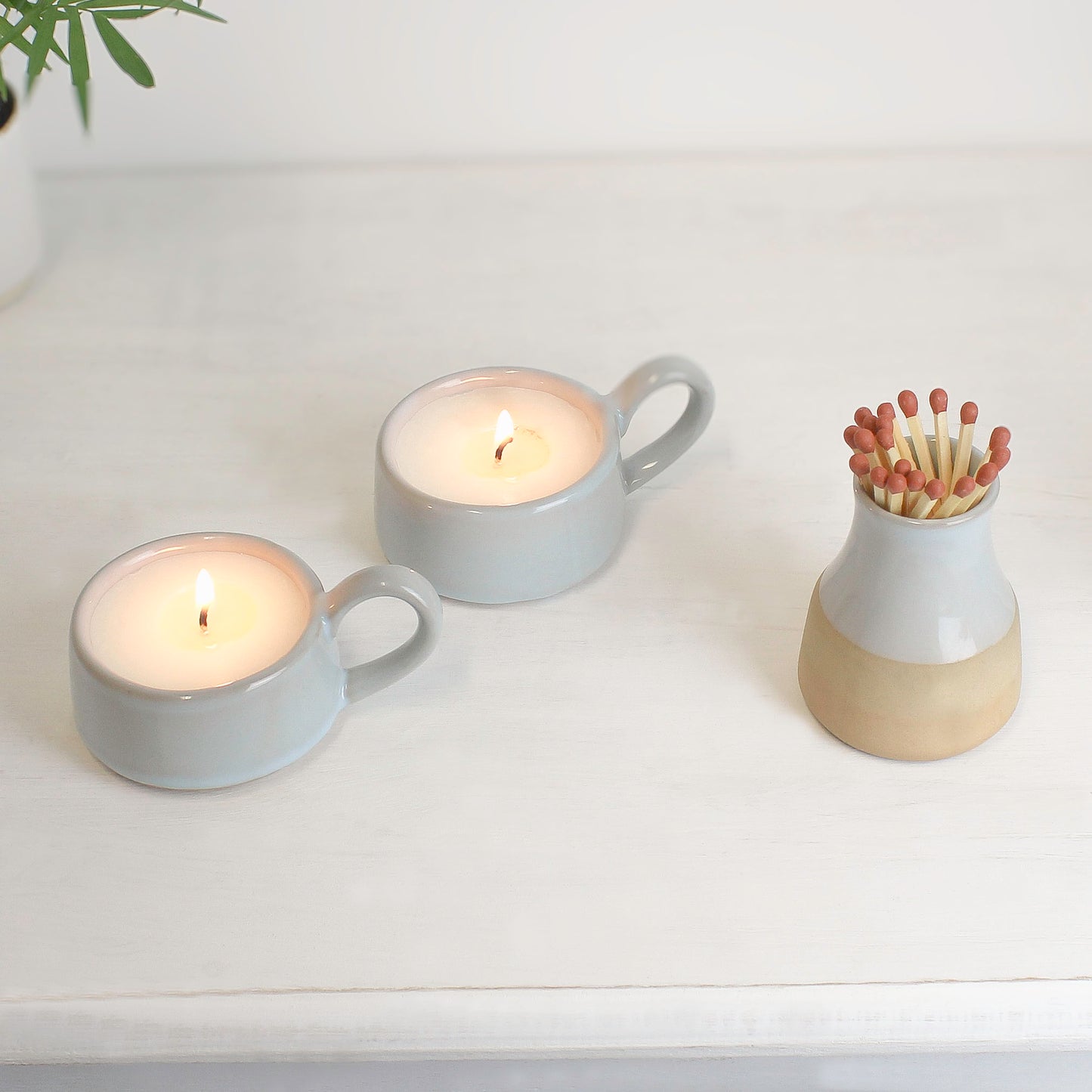 Set of Two Tea light Cup - with Scented Candle