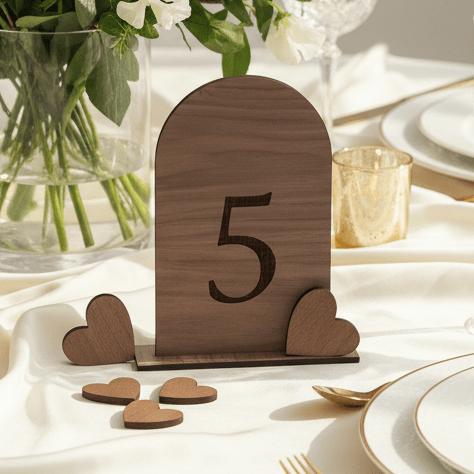 Rustic Wooden Wedding Table Numbers – Personalised - Mac and Lilly