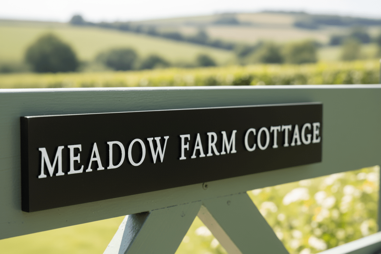 Personalised Gate Sign with Raised Design - 40 x 7cm - Mac and Lilly