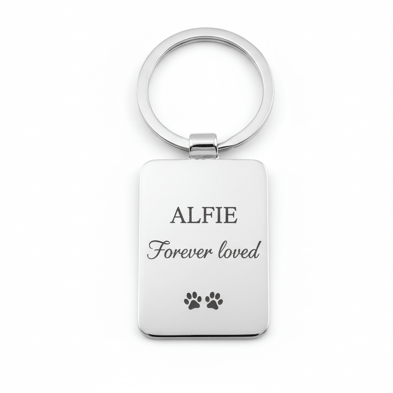 Personalised Memorial Pet Keyring with Photo - Mac and Lilly