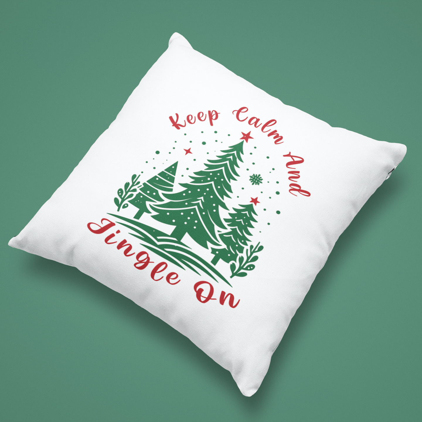“Keep Calm and Jingle On” Christmas Cushion - Mac and Lilly