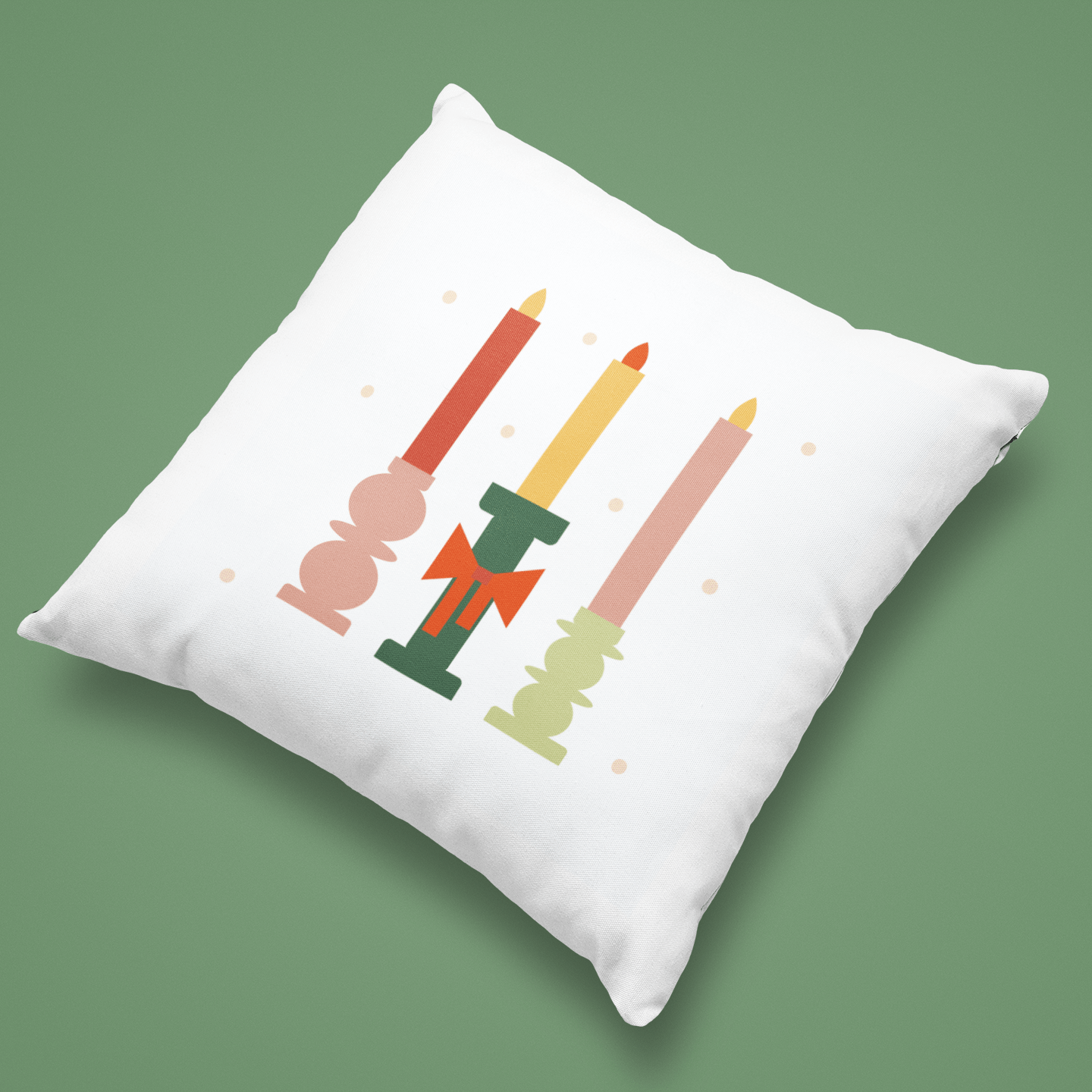 Festive Candle Trio Christmas Cushion - Mac and Lilly