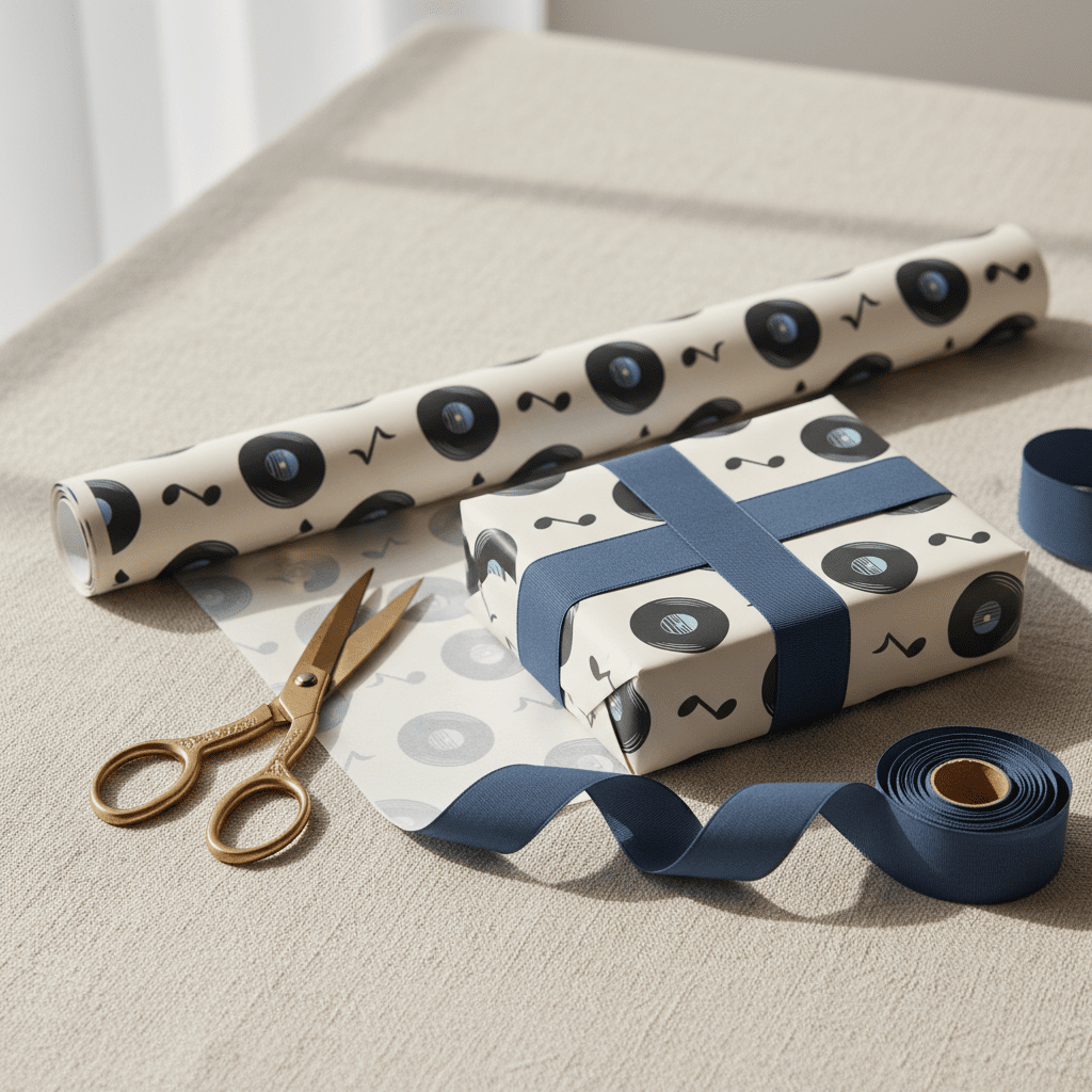 Vinyl Records Luxury Gift Wrap Set – Retro Music Design - Mac and Lilly