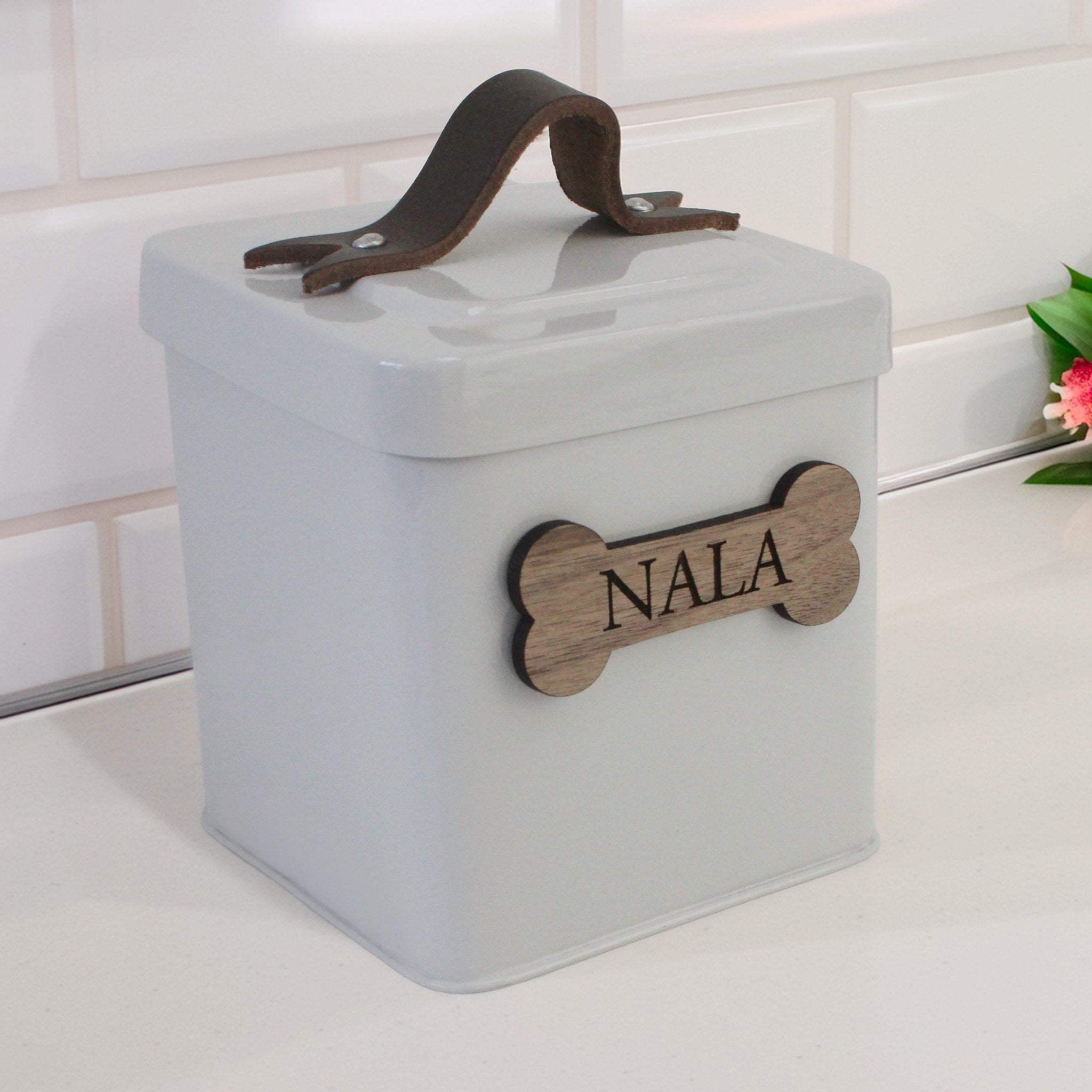 Personalised Farmhouse Pet Treat Tin - Mac and Lilly
