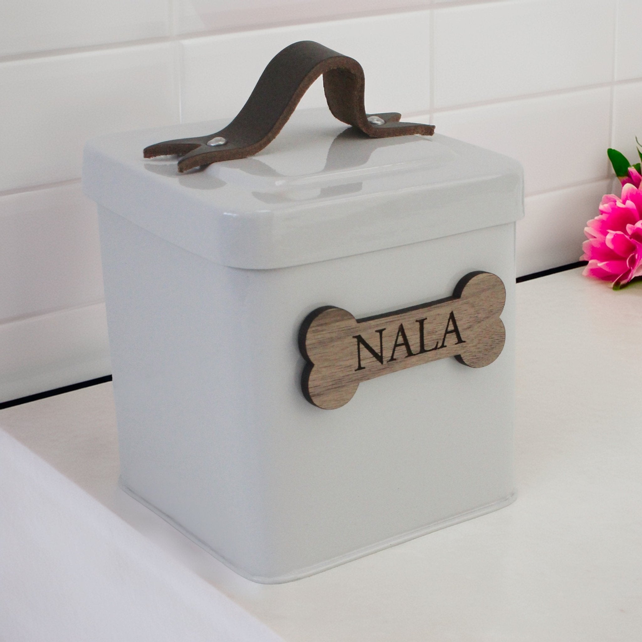 Personalised Farmhouse Pet Treat Tin - Mac and Lilly