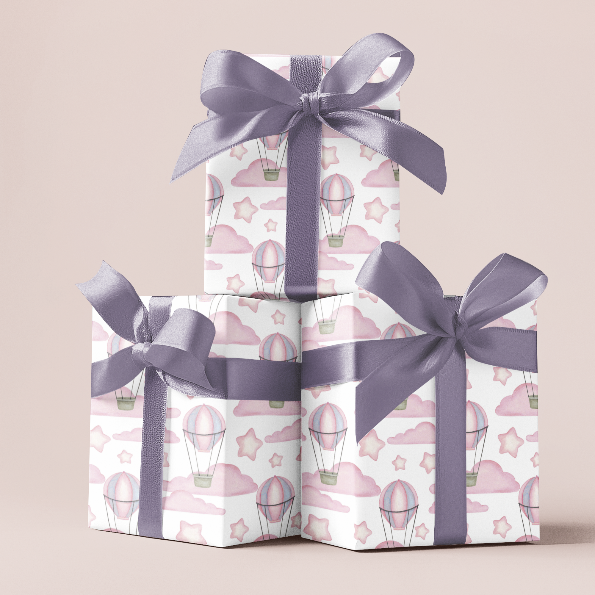 newborn or baby girl pink gift wrap design