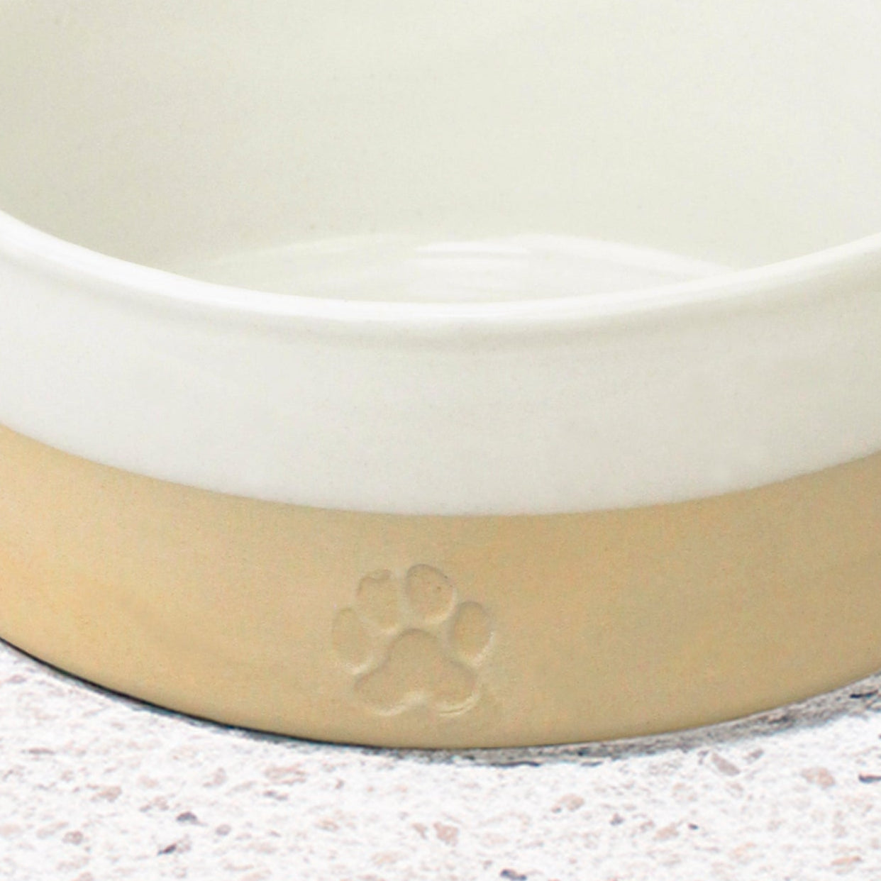 Handcrafted Stoneware Pet Bowl – Milk White