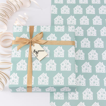 Luxury House Wrapping Paper, A Thoughtful Touch for Housewarming Gifts