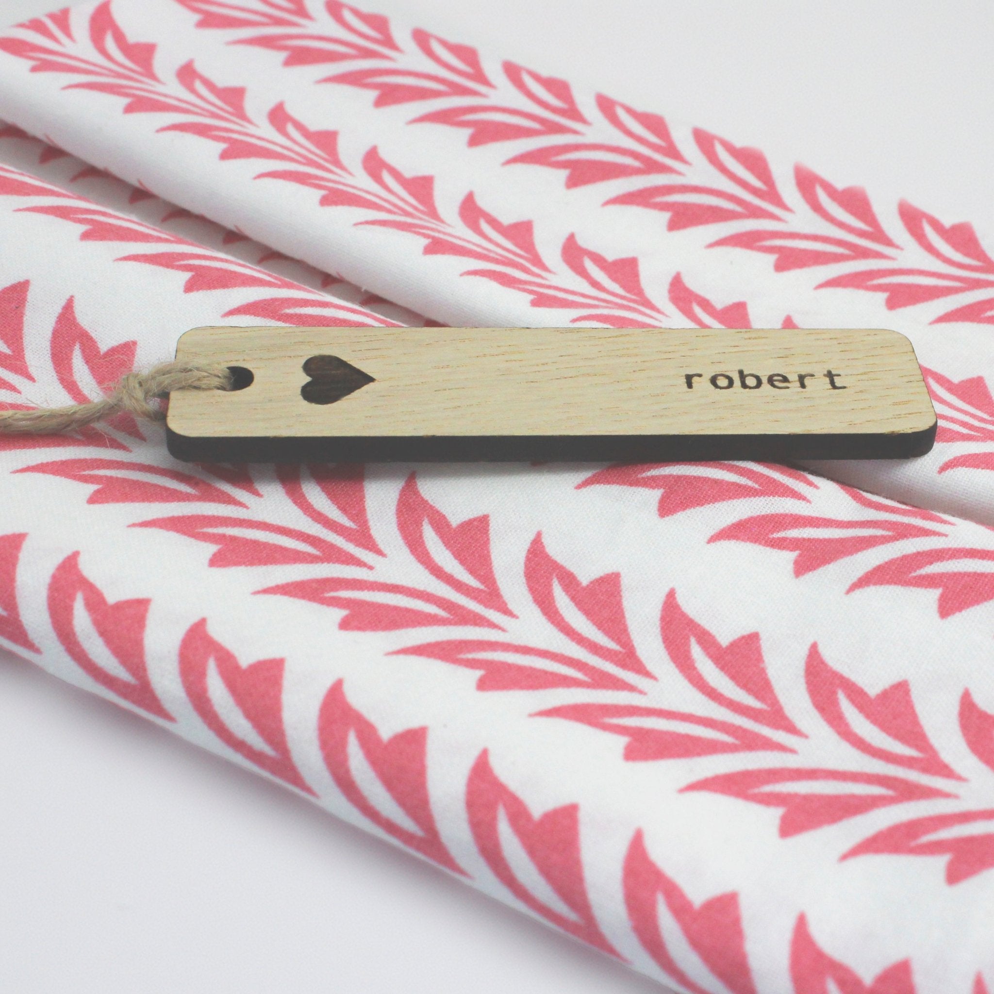 Personalised Wooden Place Name Tags - Mac and Lilly