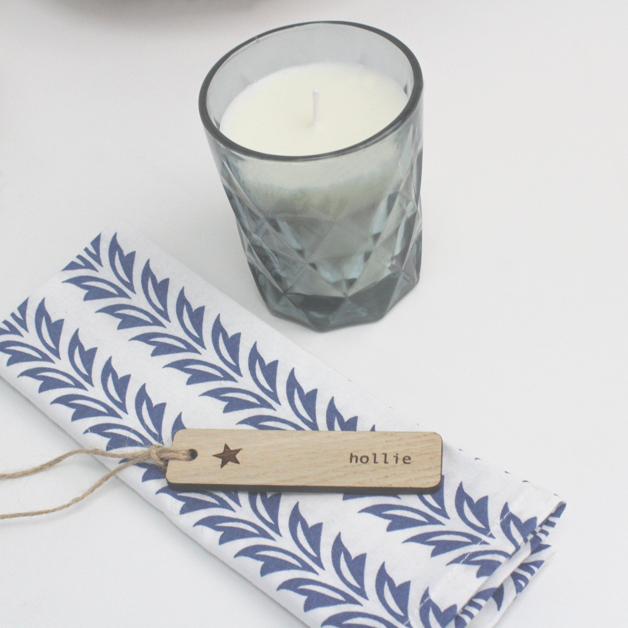 Blue and White Floral Napkins– Hand Block Printed - Mac and Lilly