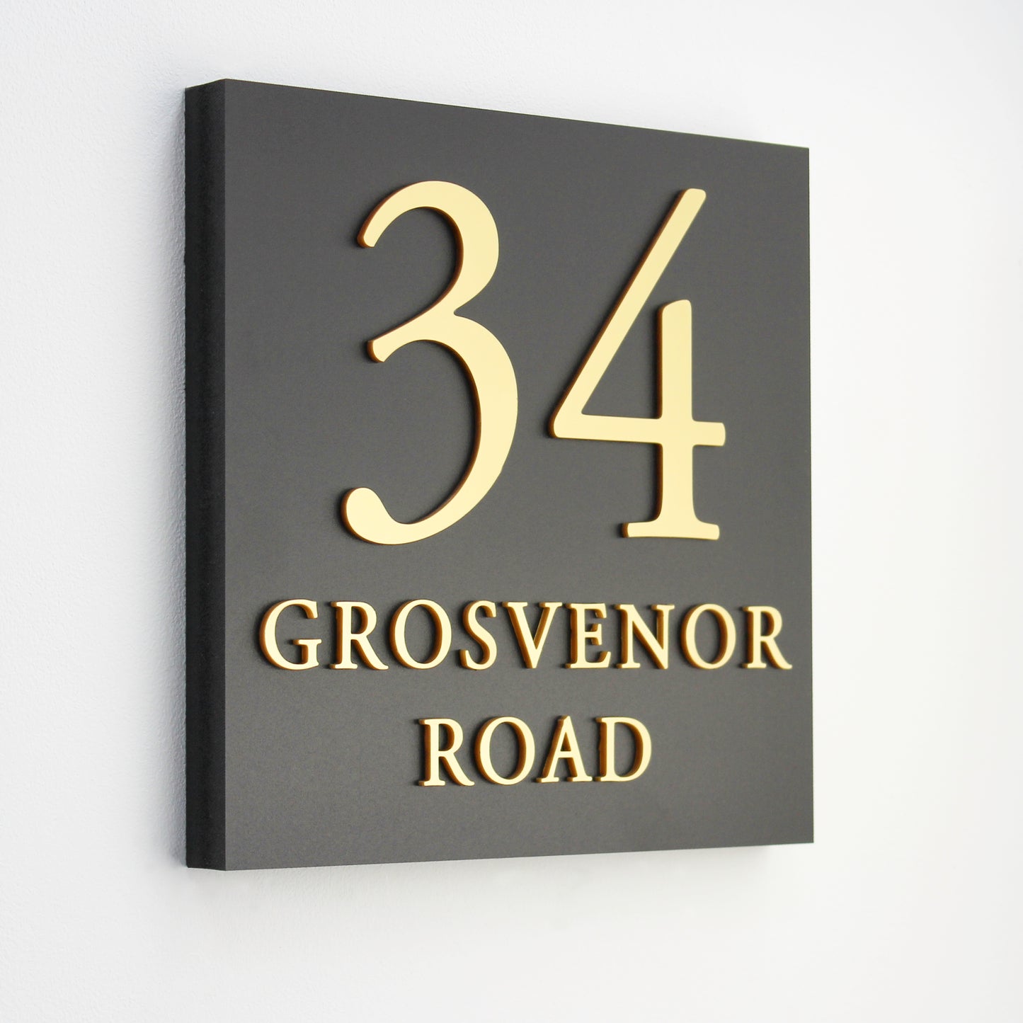Waverton Square House Sign with a Choice of Gold, Silver or Wood Effect Lettering