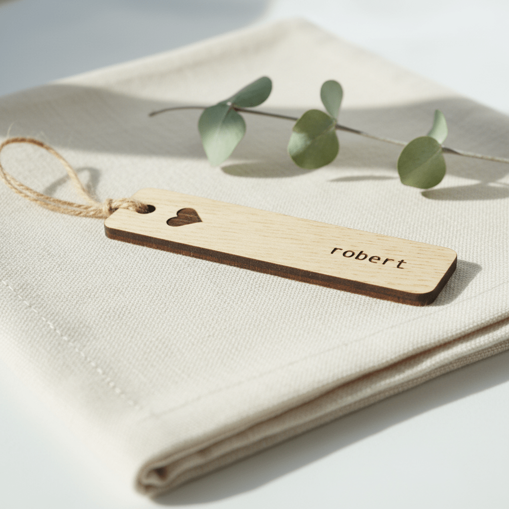 Personalised Wooden Place Name Tags - Mac and Lilly