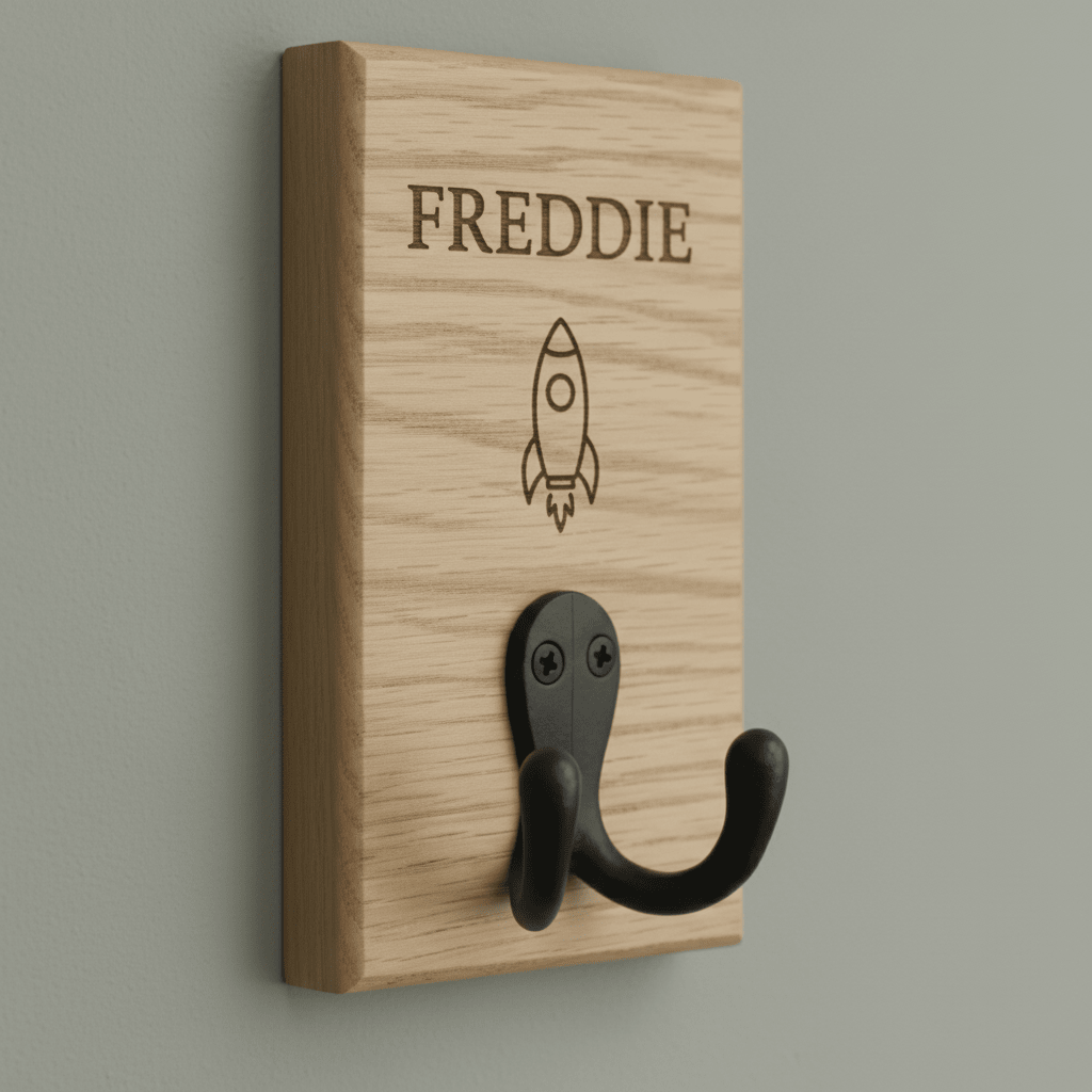 Personalised Single Hook Sign - Choose Your Icon - Mac and Lilly