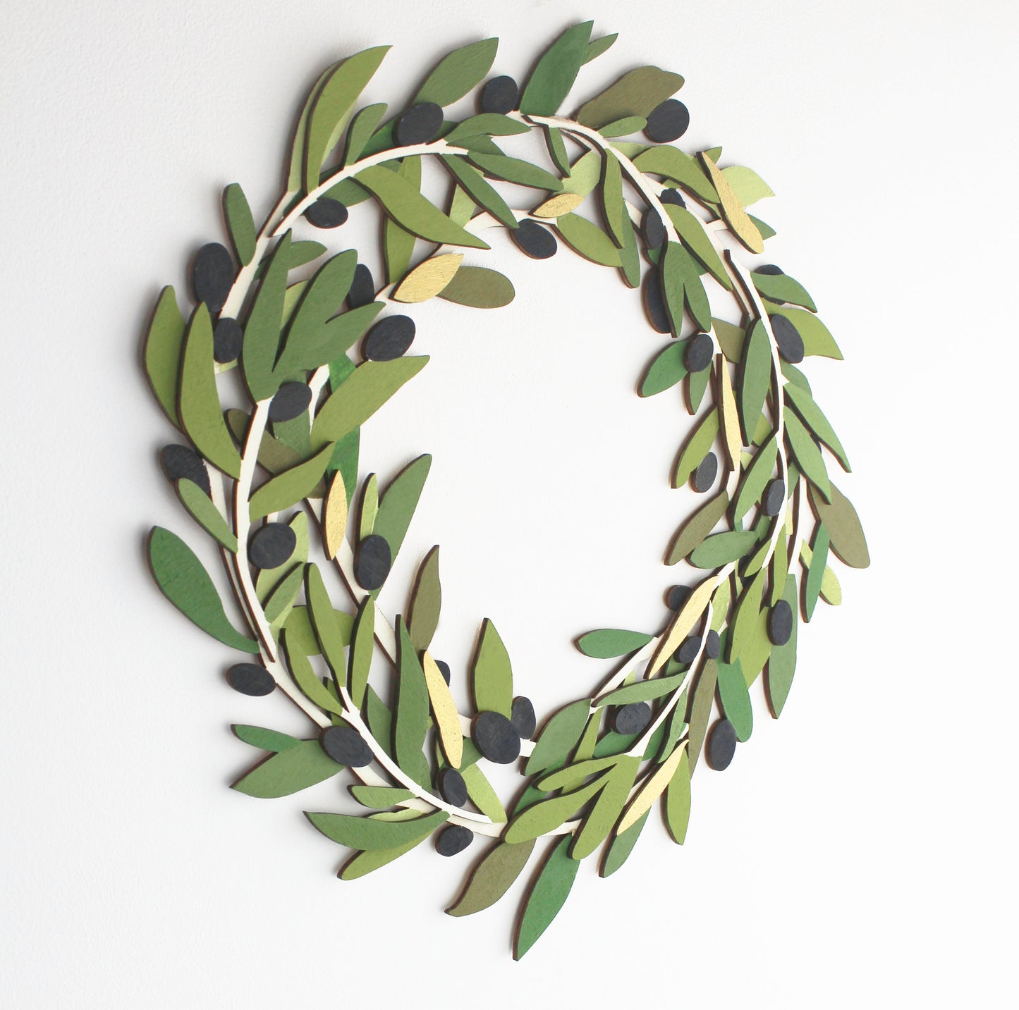 Purity Hand painted Wooden Olive Wreath