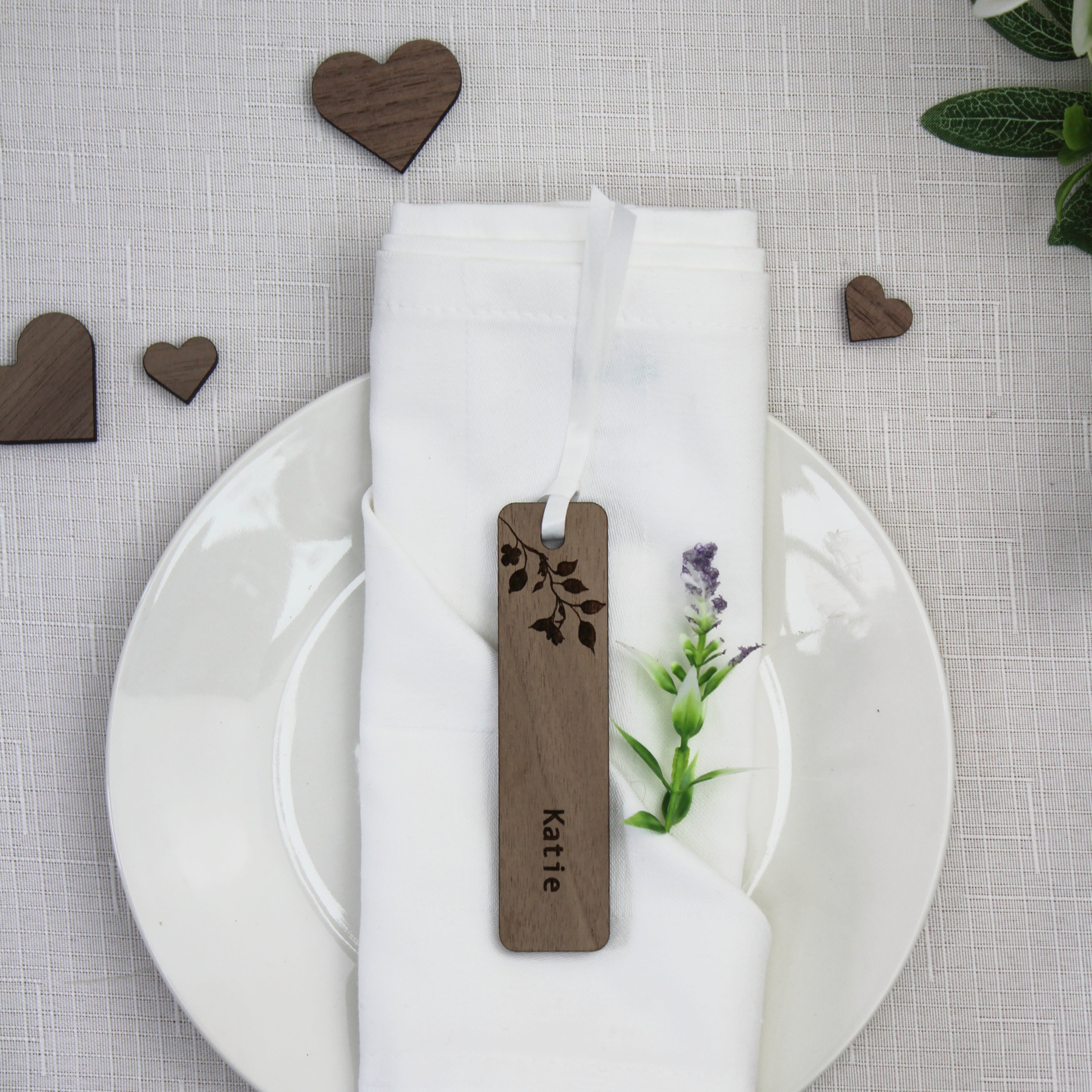 Personalised Wooden Place Name Tags - Available in 4 Wood Options