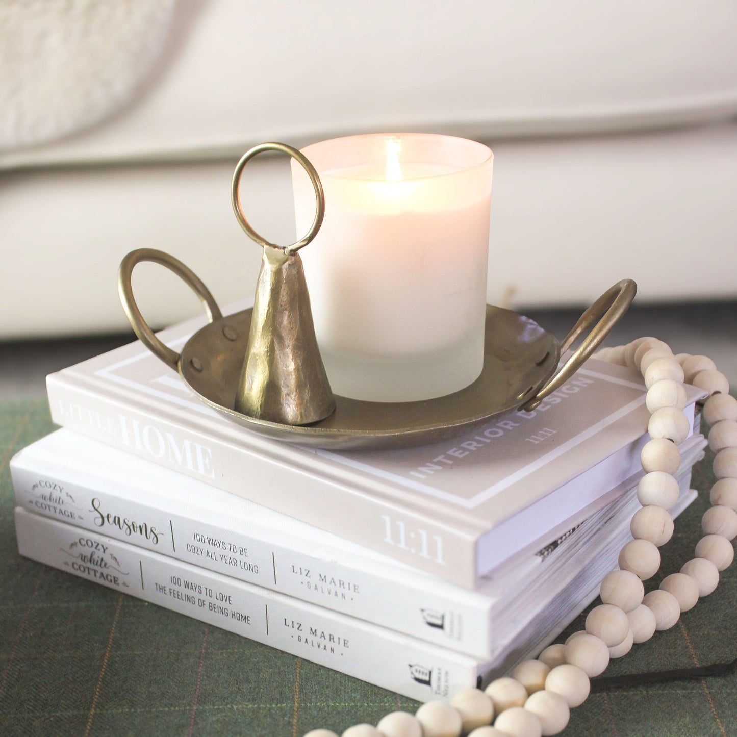 rustic artisan brass candle accessory stand, pair it with our scented candles or brass candle snuffers for styling potential on shelves and coffee tables to add interest, perfect on books or on dressing tables or windowsills