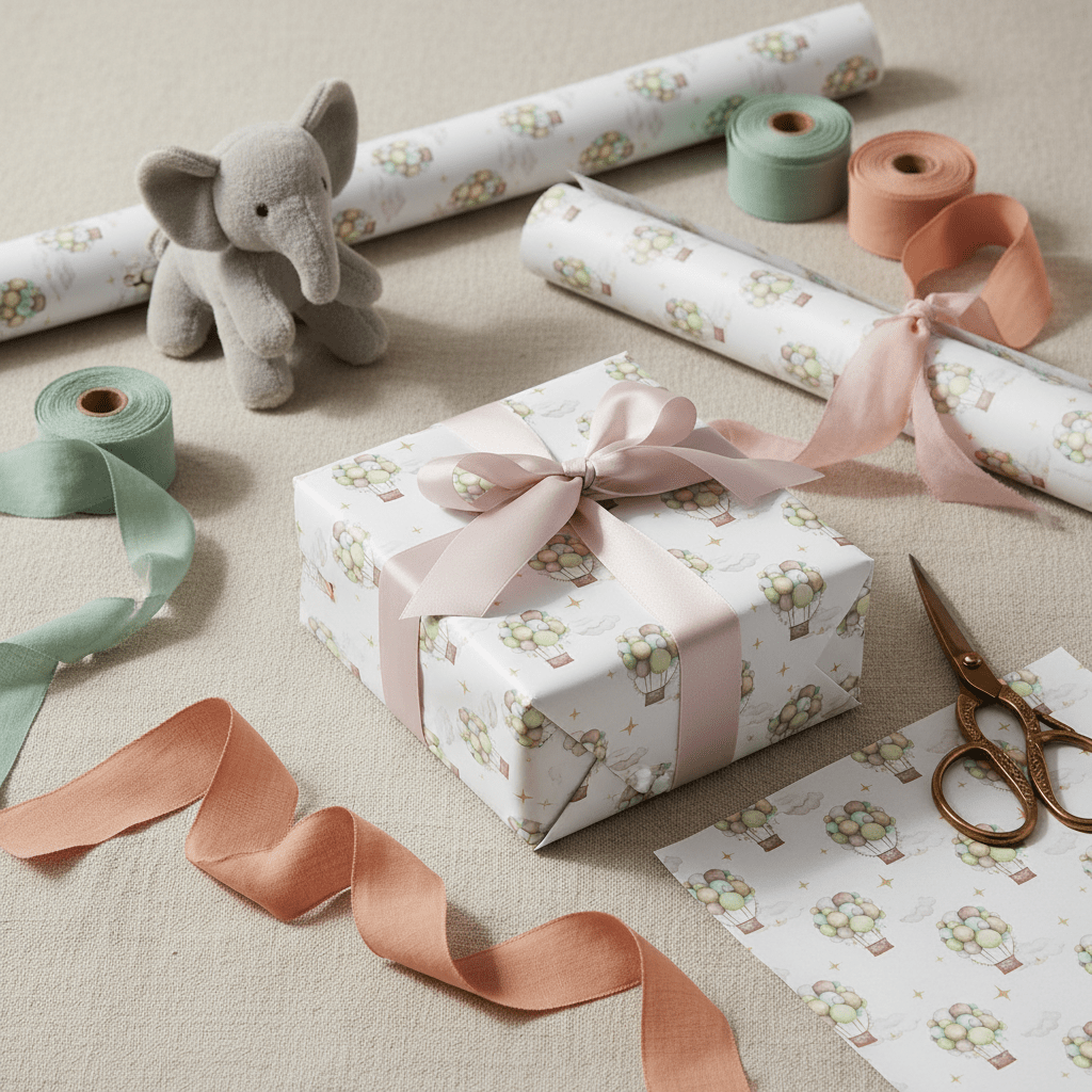 Pastel Hot Air Balloon Luxury Gift Wrap Set - Mac and Lilly