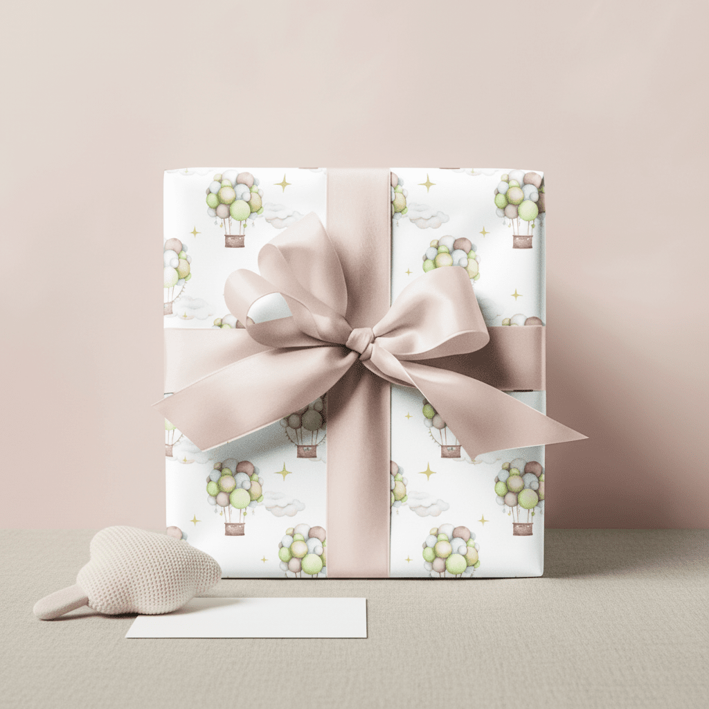 Pastel Hot Air Balloon Luxury Gift Wrap Set - Mac and Lilly