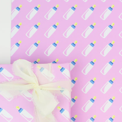 Adorable Baby Bottle Gift Wrapping Paper – Luxury And Sustainability Combined