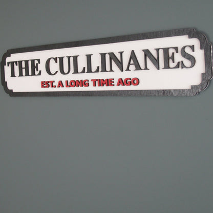 3D Personalised Wooden Street Sign in a Vintage Railway Design