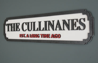 3D Personalised Wooden Street Sign in a Vintage Railway Design