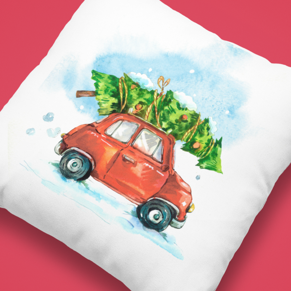 Driving Home for Christmas Car Cushion Cover
