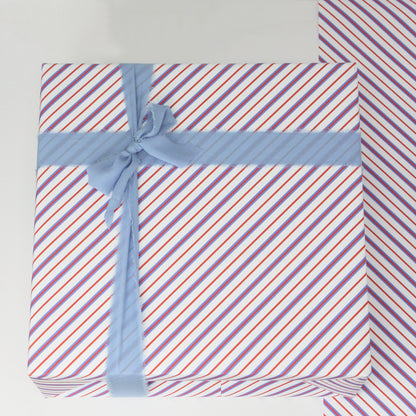 Blue and Red stripe Wrapping Paper