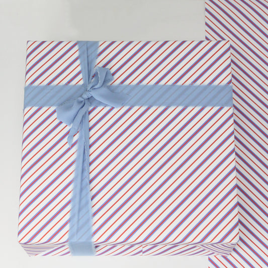 Premium Blue and Red stripe Wrapping Paper