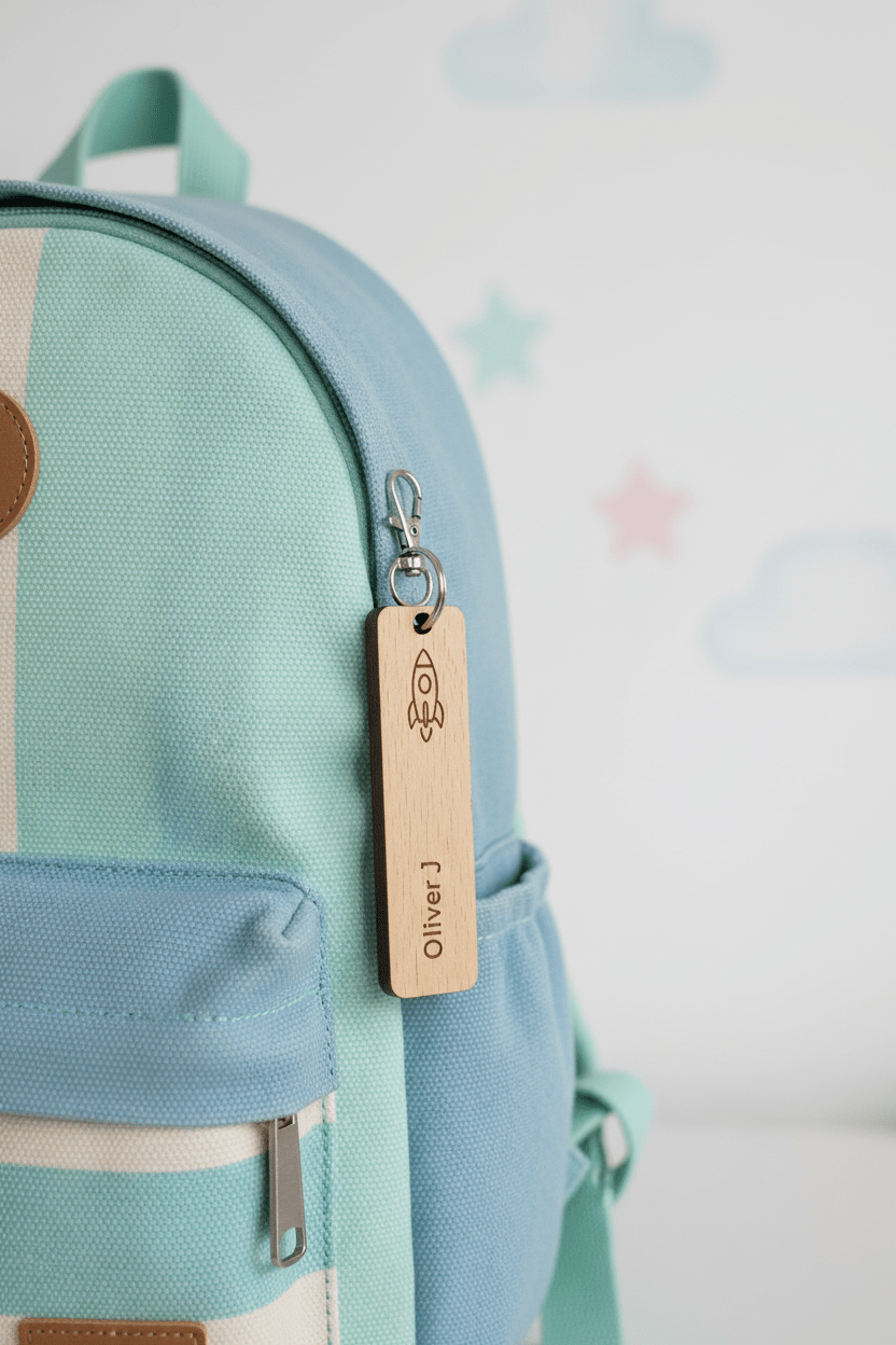 Personalised Name Keyring with icons - Mac and Lilly