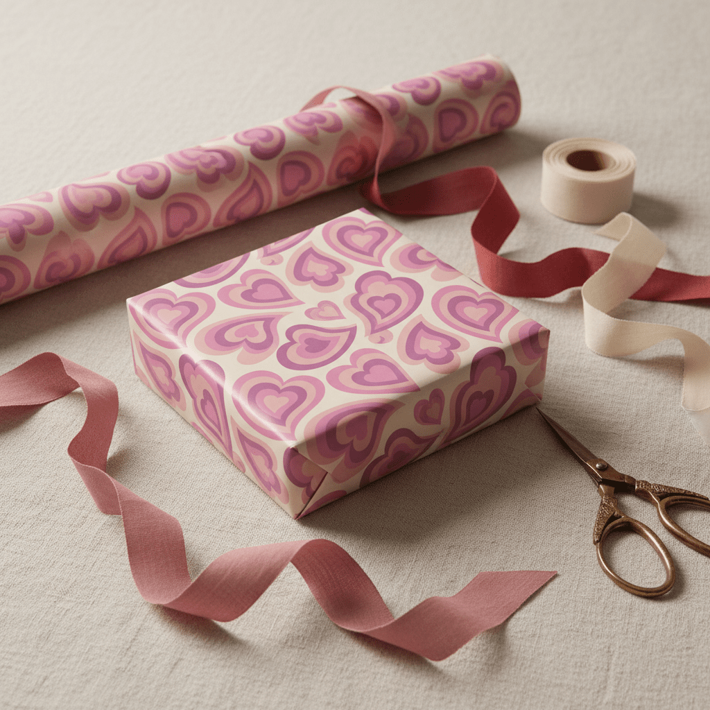 Funky Hearts Valentine’s Luxury Gift Wrap Set - Mac and Lilly