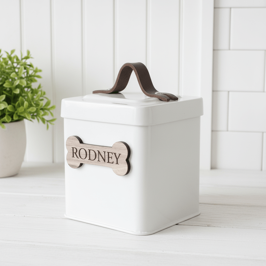 Personalised Farmhouse Pet Treat Tin - Mac and Lilly