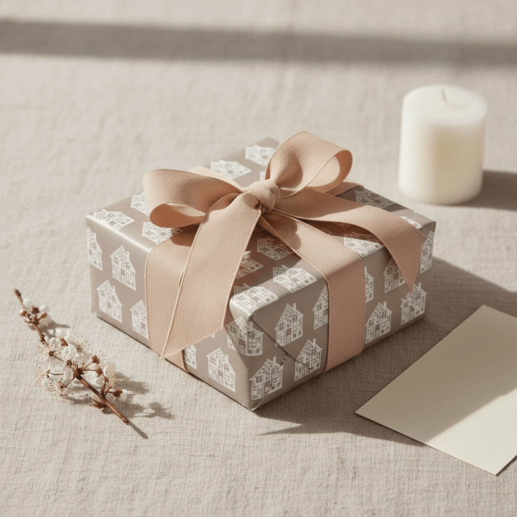 House - Themed Luxury Wrapping Paper in 4 Colours - Mac and Lilly