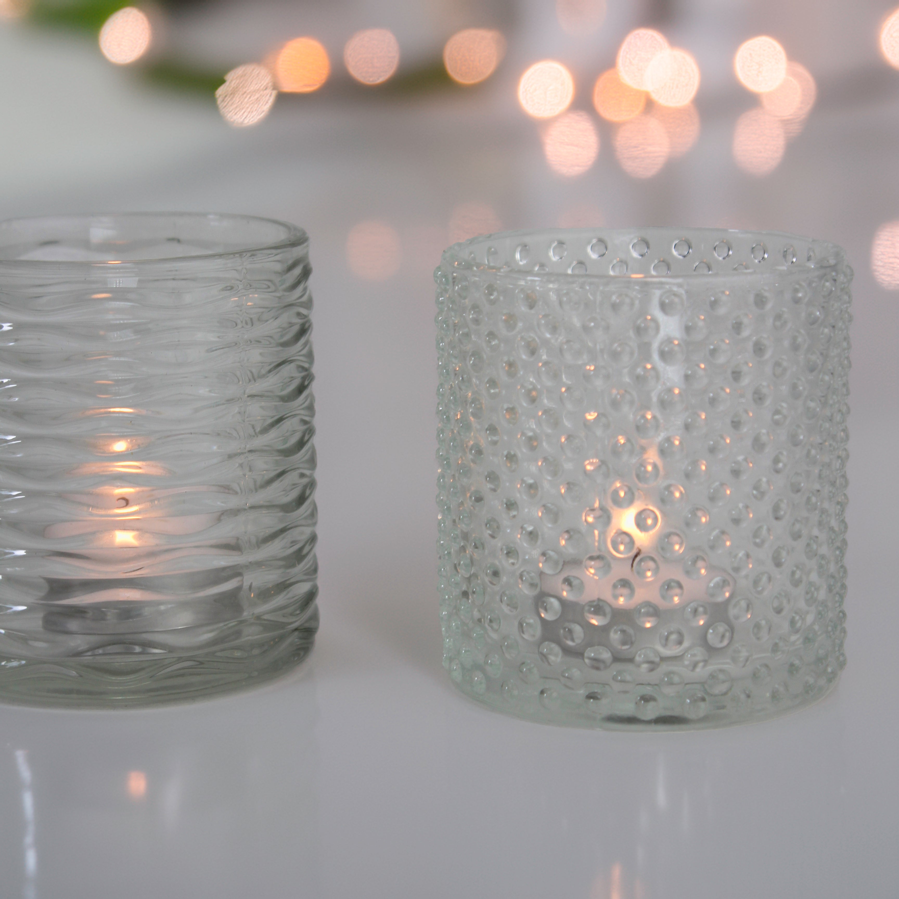 Glass Tea light Holder, Set of 4