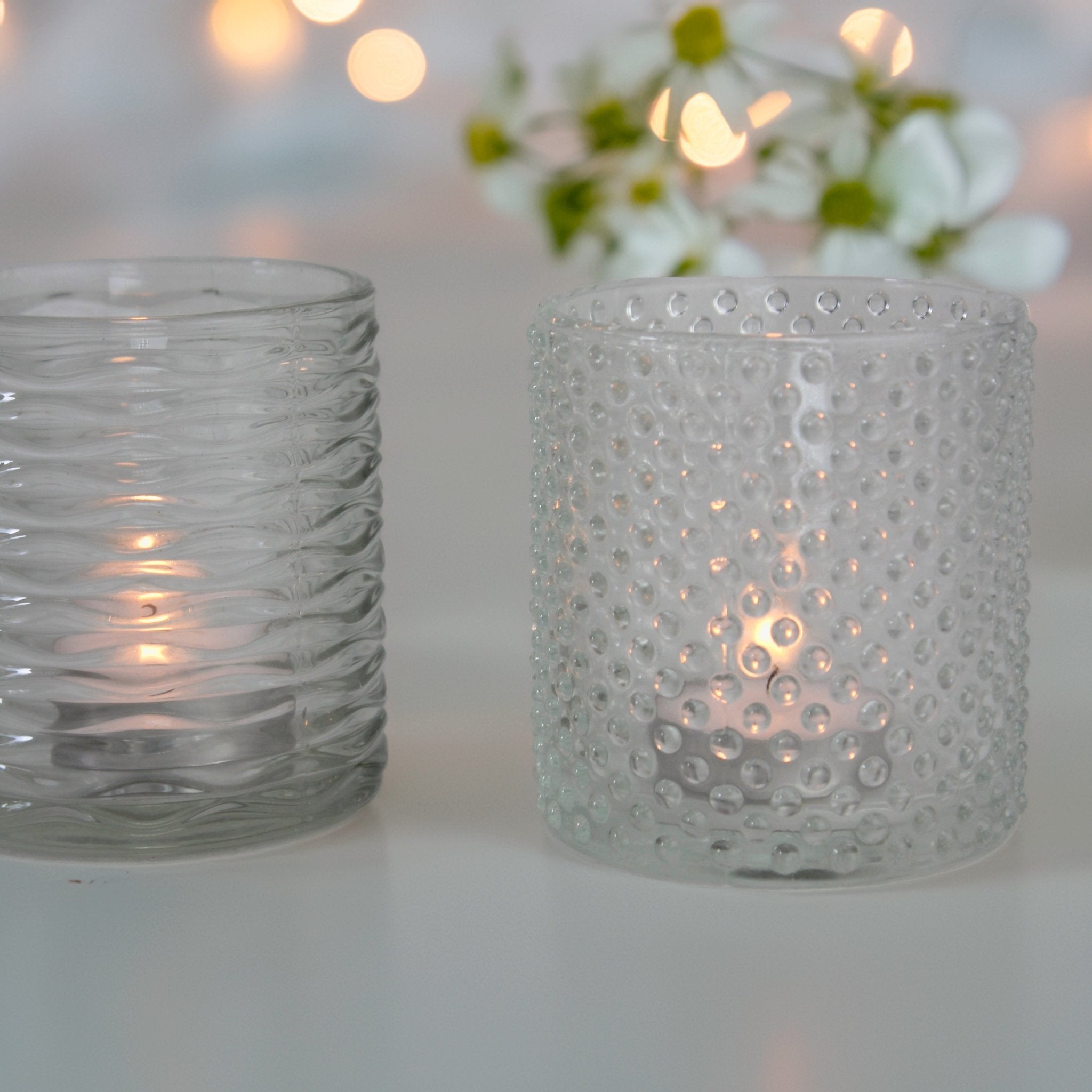 Glass Tea light Holder, Set of 4 - Mac and Lilly