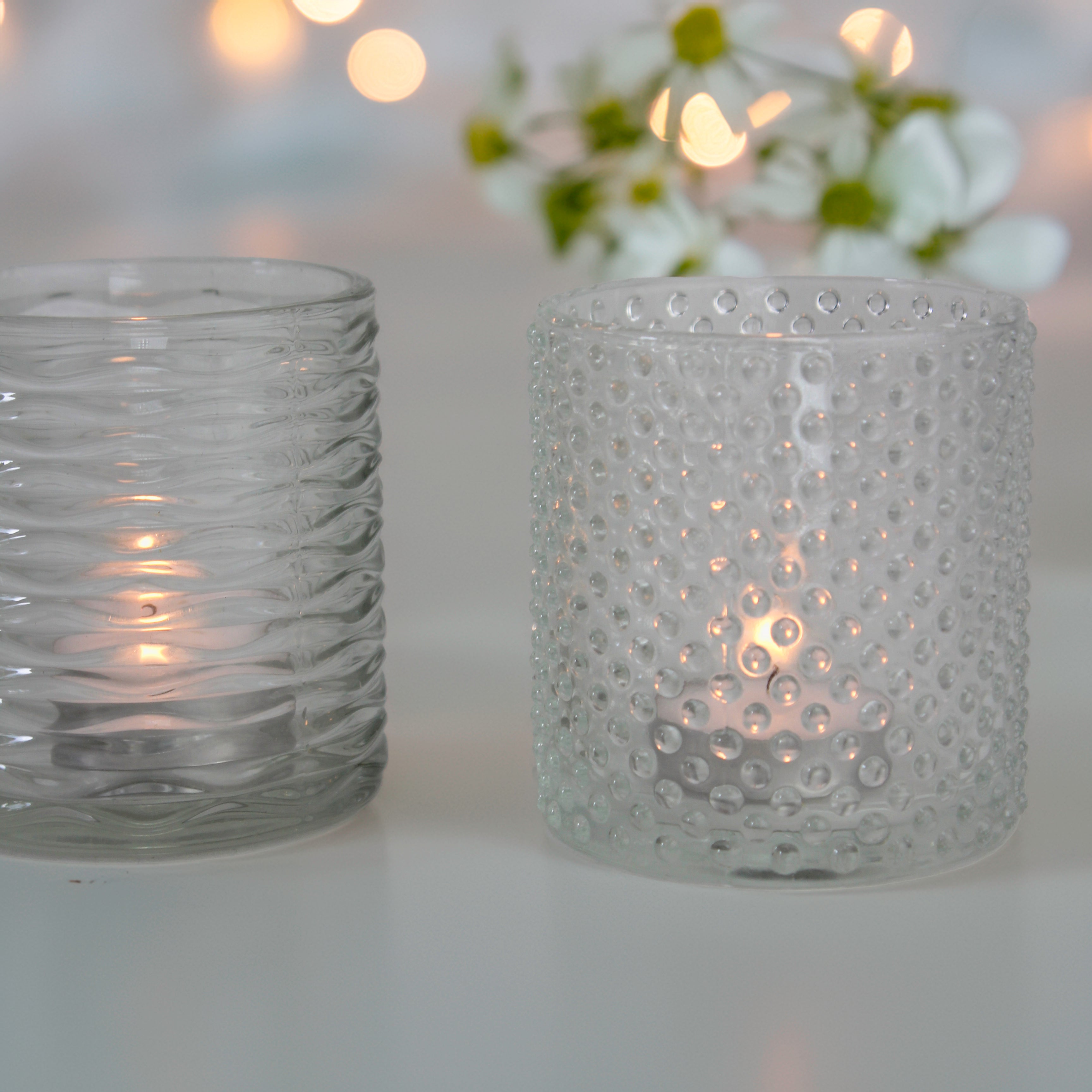 Glass Tea light Holder, Set of 4