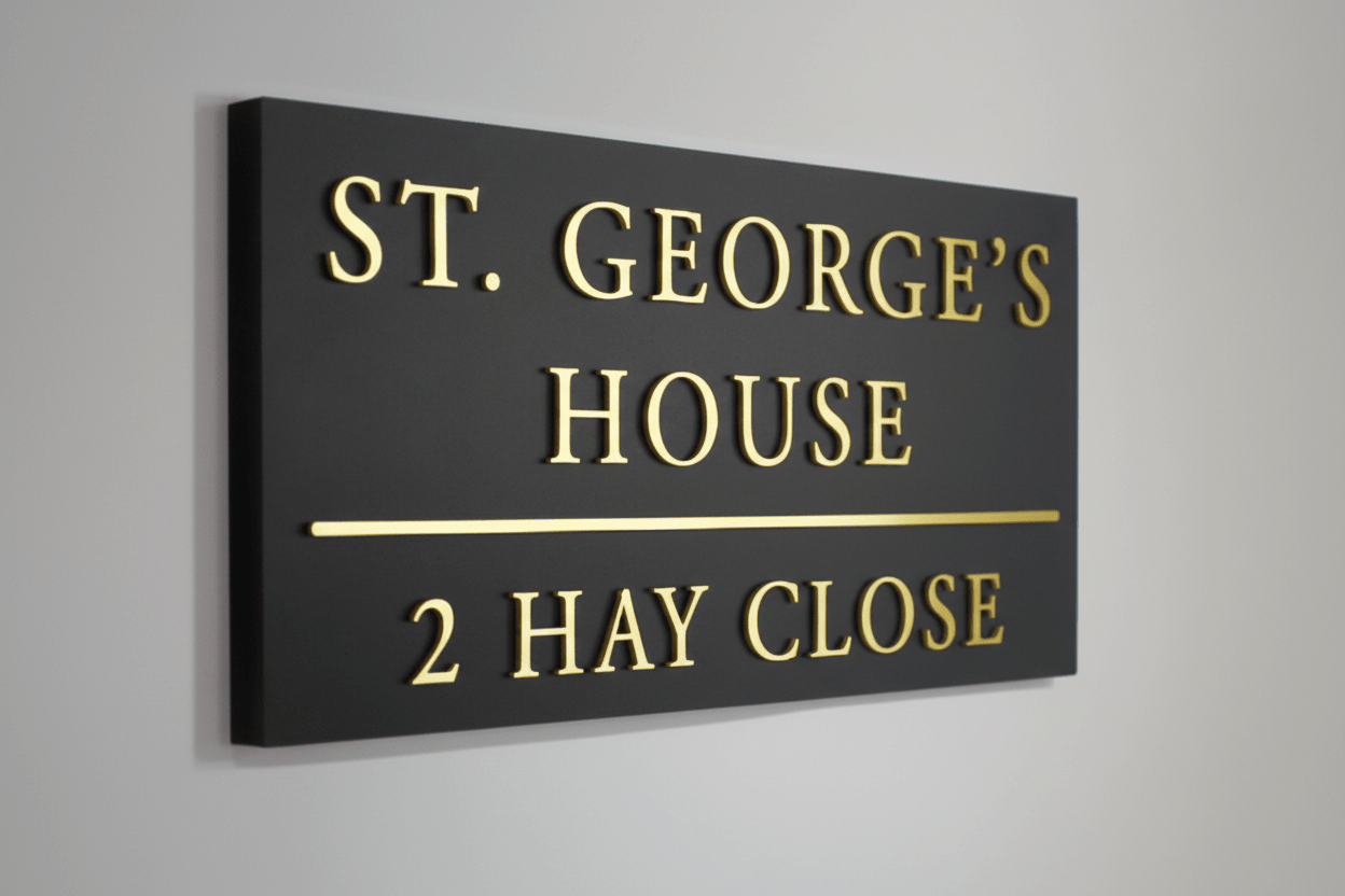 Large Handcrafted House Sign with Raised Design | Premium Address Plaq ...