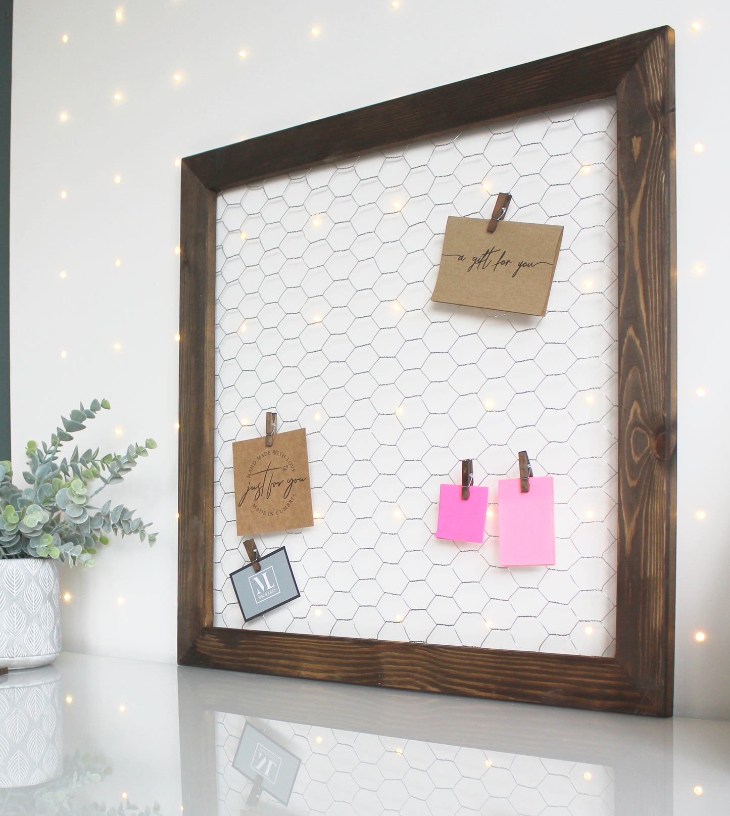 French Style Rustic Wire Memo Board - With Pegs