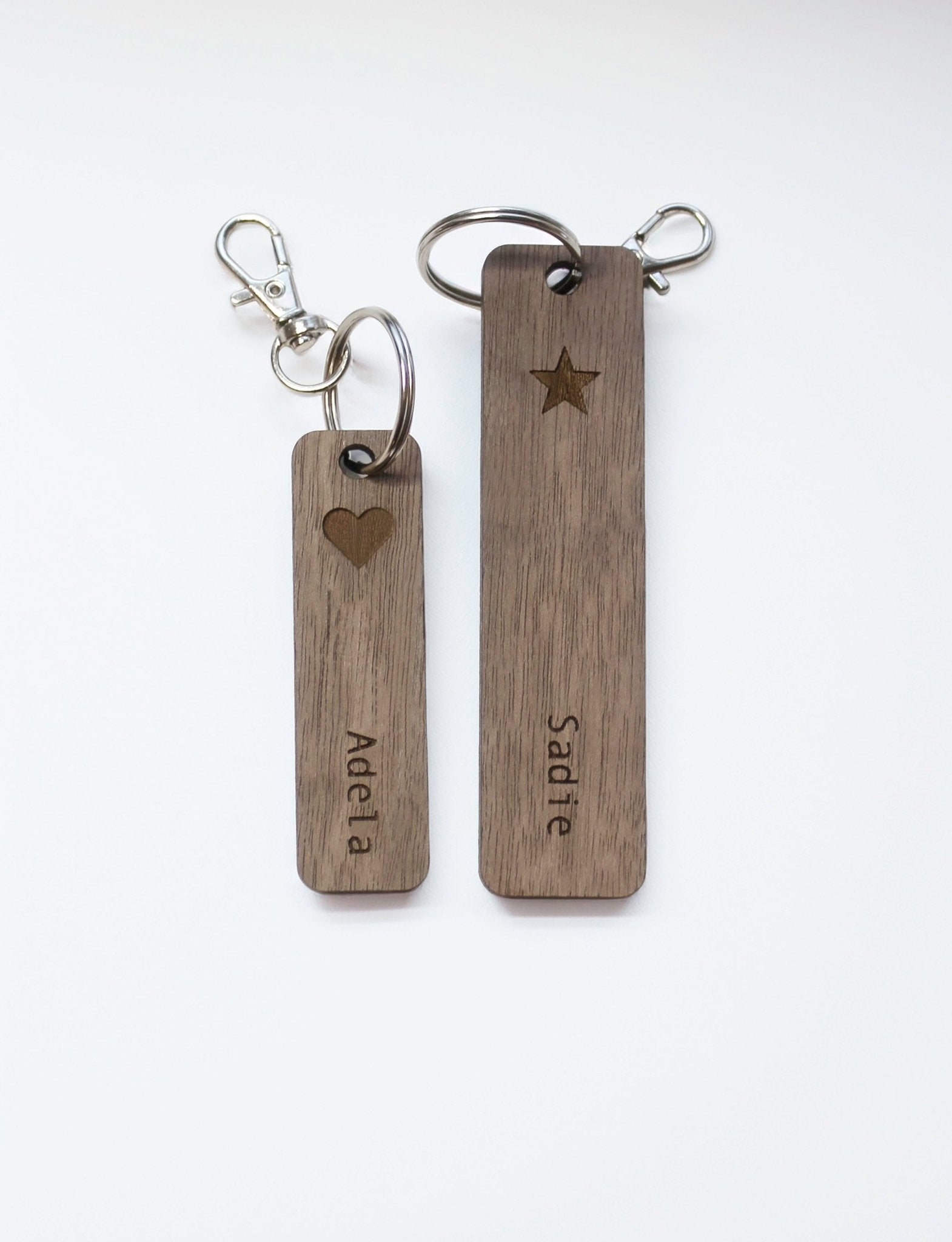 Personalised Name Keyring with icons - Mac and Lilly
